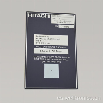 Hitachi PTH Hole Cooper Grosor de espesor estándar